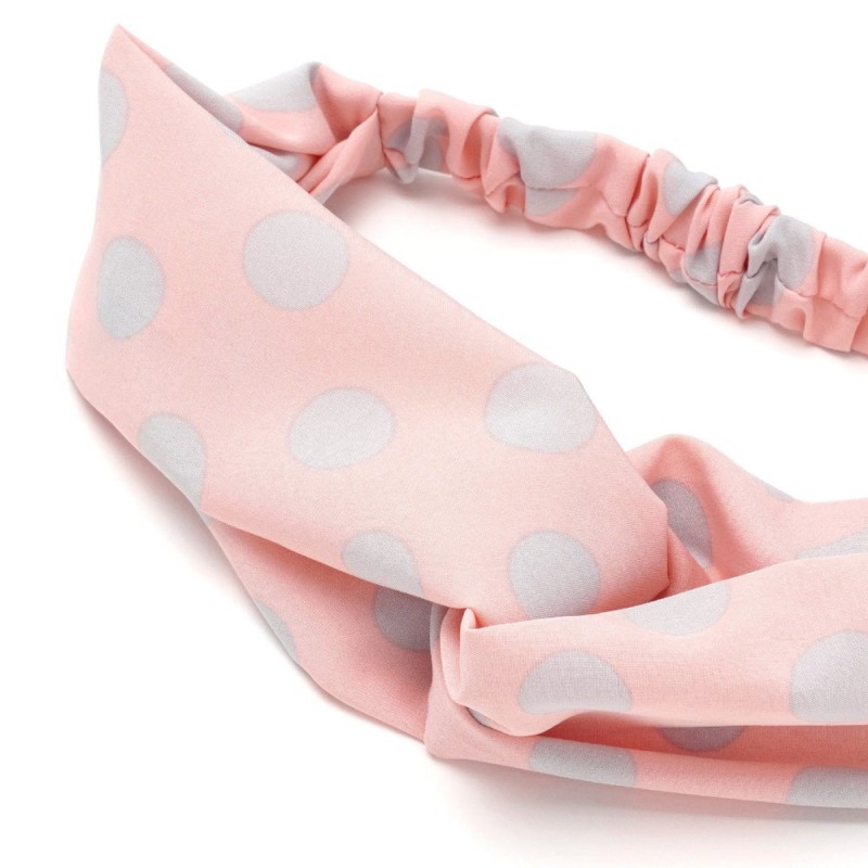 Повязка-чалма из софтовой ткани с принтом крупный горох (23000) вариант 03