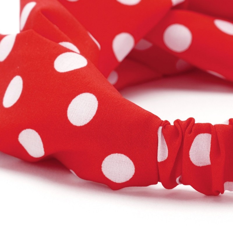 Повязка-чалма из софтовой ткани с принтом крупный горох (23000) вариант 02