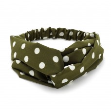 Повязка-чалма из софтовой ткани с принтом крупный горох (23000) вариант 08