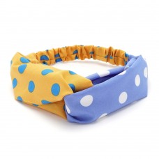 Повязка-чалма из софтовой ткани с принтом крупный горох (23000) вариант 07