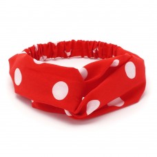 Повязка-чалма из софтовой ткани с принтом крупный горох (23000) вариант 02