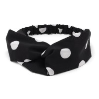 Повязка-чалма из софтовой ткани с принтом крупный горох (23000) вариант 01