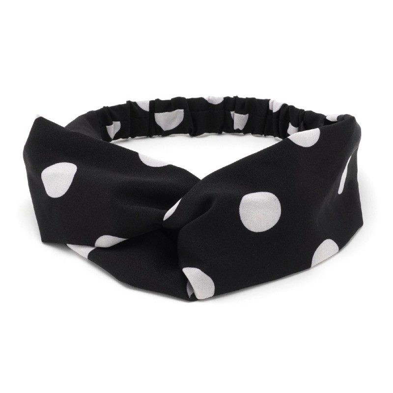 Повязка-чалма из софтовой ткани с принтом крупный горох (23000) вариант 01