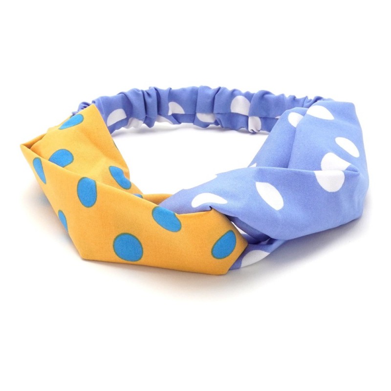 Повязка-чалма из софтовой ткани с принтом крупный горох (23000) вариант 09