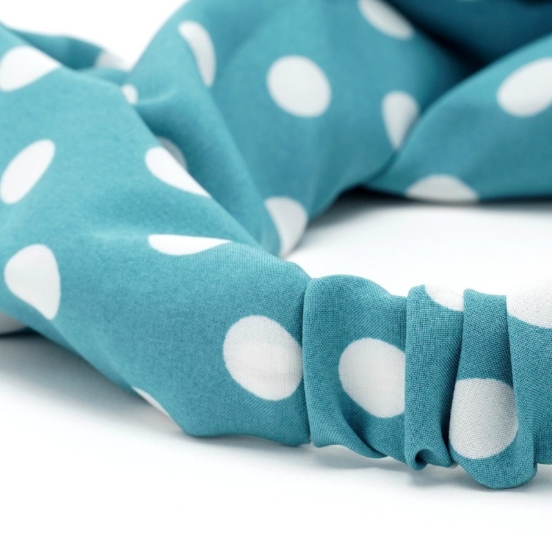 Повязка-чалма из софтовой ткани с принтом средний горох (28855) вариант 09