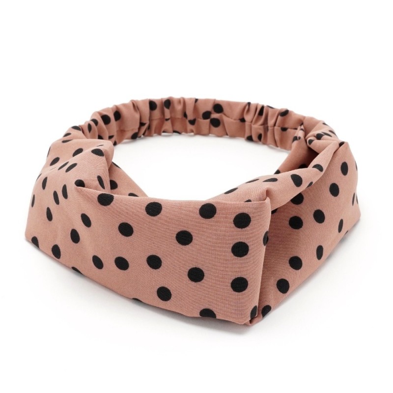 Повязка-чалма из софтовой ткани с принтом средний горох (28855) вариант 06