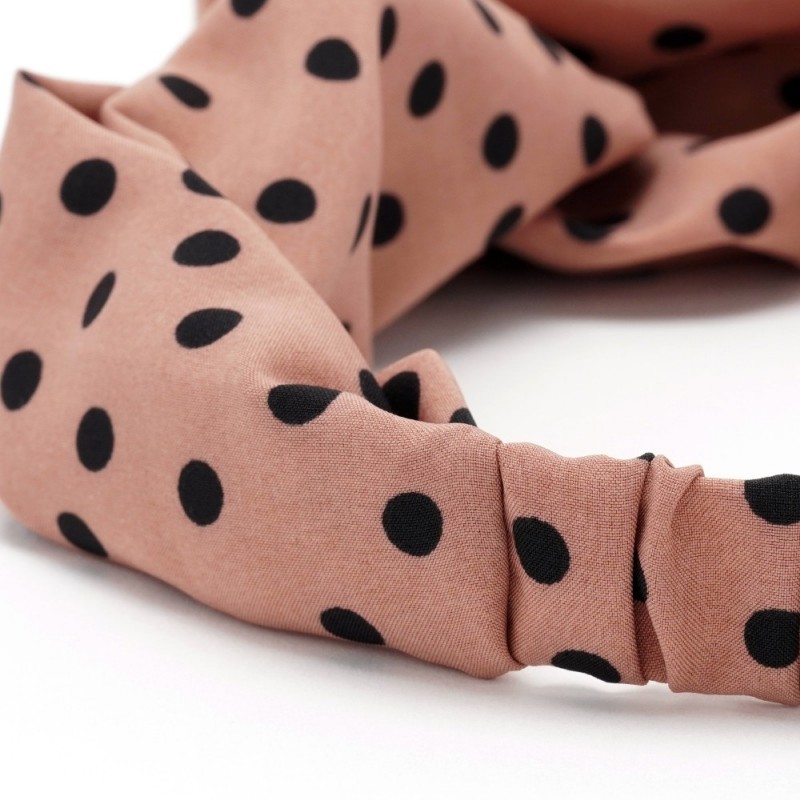 Повязка-чалма из софтовой ткани с принтом средний горох (28855) вариант 06