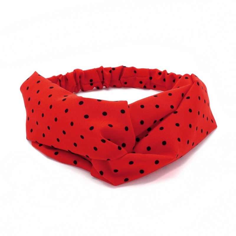 Повязка-чалма из софтовой ткани с принтом мелкий горох (23001) вариант 10