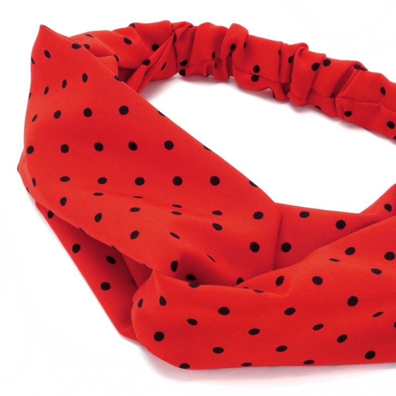 Повязка-чалма из софтовой ткани с принтом мелкий горох (23001) вариант 10