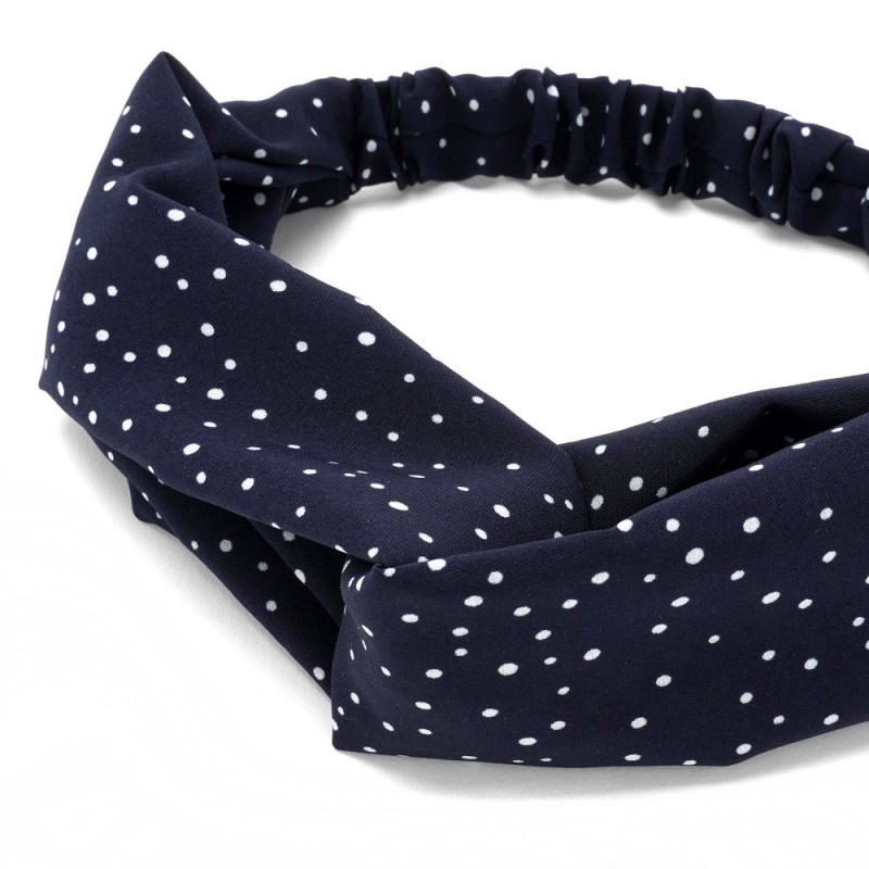 Повязка-чалма из софтовой ткани с принтом мелкий горох (23001) вариант 12