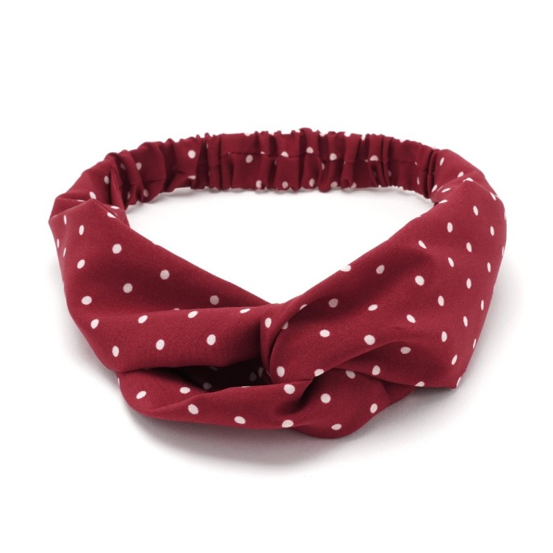 Повязка-чалма из софтовой ткани с принтом мелкий горох (23001) вариант 15