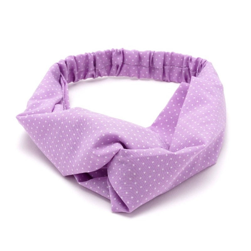 Повязка-чалма из софтовой ткани с принтом мелкий горох (23001) вариант 16