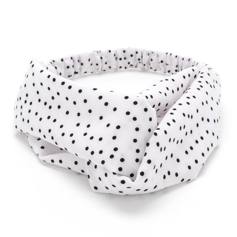 Повязка-чалма из софтовой ткани с принтом мелкий горох (23001) вариант 07