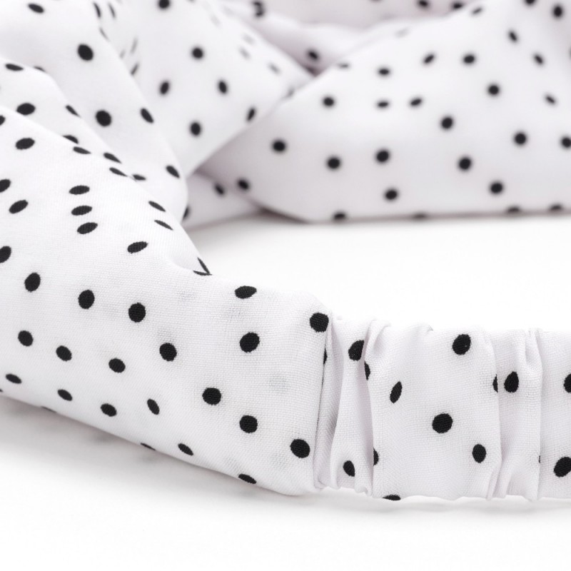 Повязка-чалма из софтовой ткани с принтом мелкий горох (23001) вариант 07