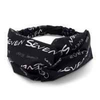 Повязка-чалма из софтовой ткани с принтом надписи (23002) вариант 04