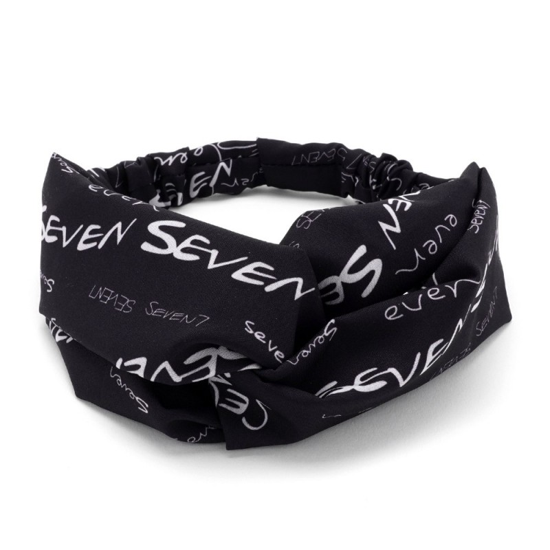 Повязка-чалма из софтовой ткани с принтом надписи (23002) вариант 04
