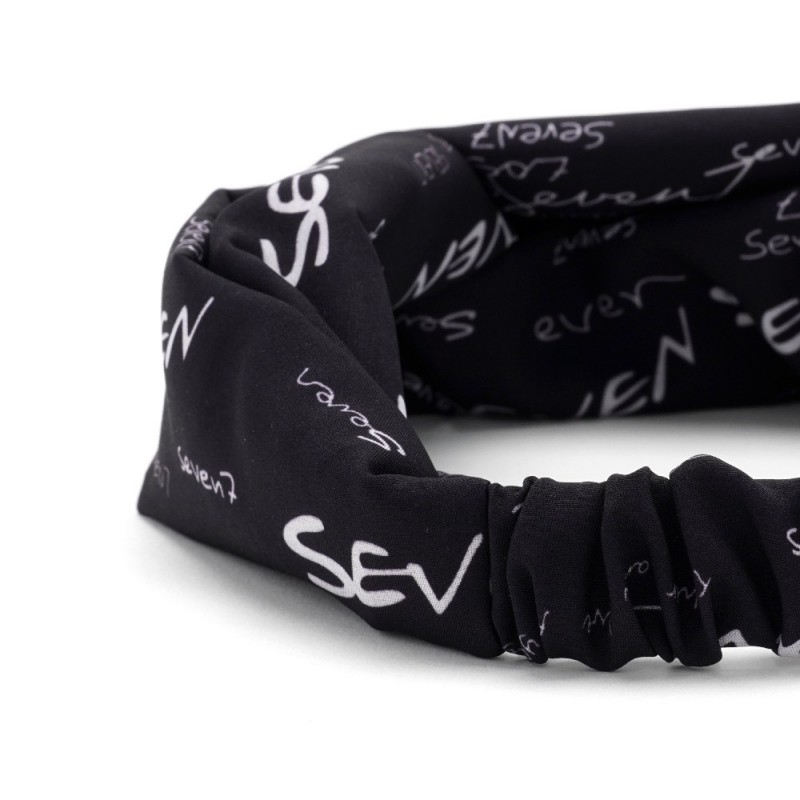 Повязка-чалма из софтовой ткани с принтом надписи (23002) вариант 04