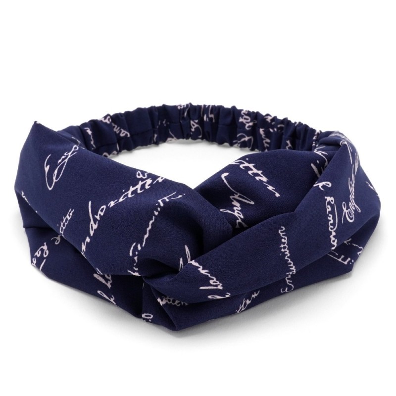 Повязка-чалма из софтовой ткани с принтом надписи (23002) вариант 06