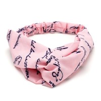 Повязка-чалма из софтовой ткани с принтом надписи (23002) вариант 08