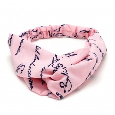 Повязка-чалма из софтовой ткани с принтом надписи (23002) вариант 08