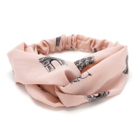 Повязка-чалма из софтовой ткани с принтом Париж (23004) вариант 03
