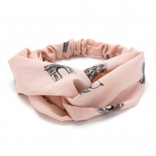 Повязка-чалма из софтовой ткани с принтом Париж (23004) вариант 03
