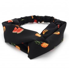 Повязка-чалма из софтовой ткани с принтом фрукты (23005)