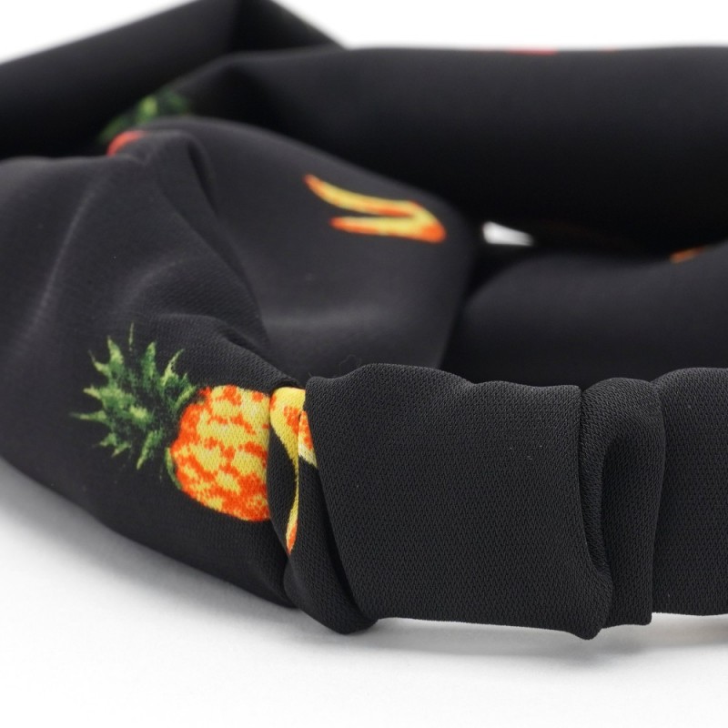 Повязка-чалма из софтовой ткани с принтом фрукты (23005)