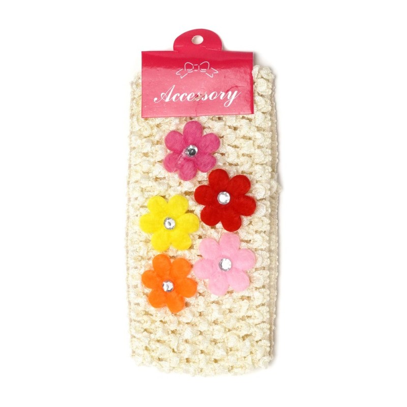 Повязка для волос детская с цветочками (27053) вариант 02