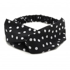 Повязка-чалма из софтовой ткани с принтом средний горох (28855) вариант 02
