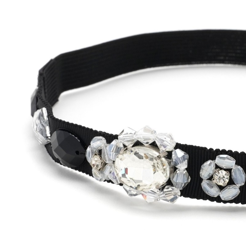 Повязка на голову греческая со стразами (9688) вариант 02