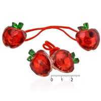 Набор резинок для волос со стеклянным украшением Клубника (1079)