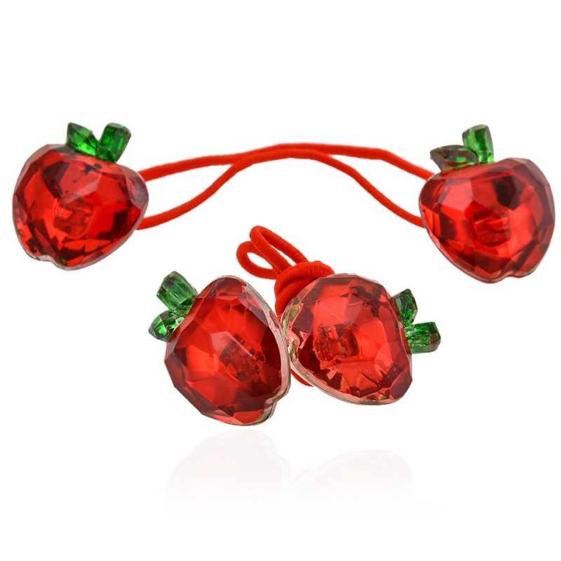 Набор резинок для волос со стеклянным украшением Клубника (1079)