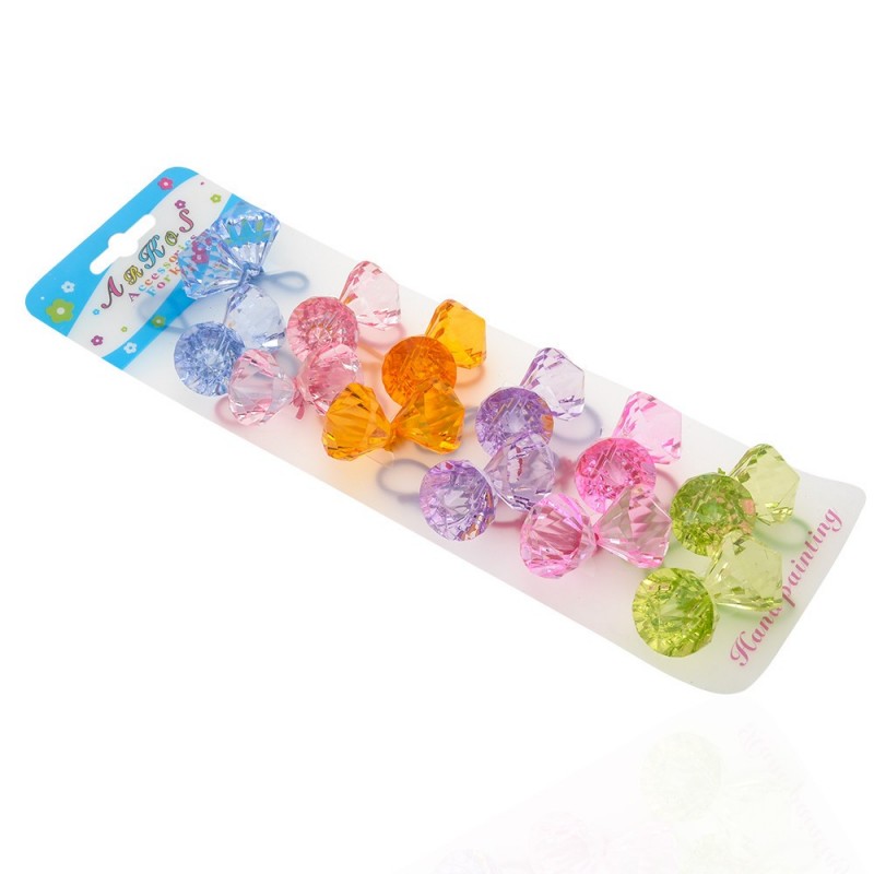 Набор резинок для волос со стеклянным украшением (1107)