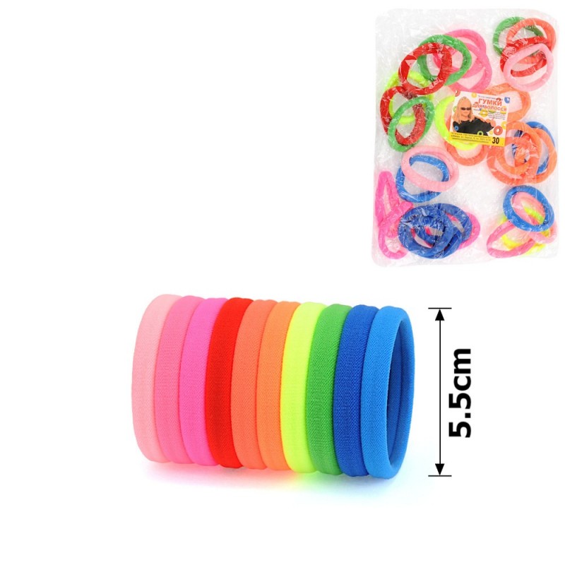 Набор резинок для волос из микрофибры Калуш 5.5см цветной яркий (12432)