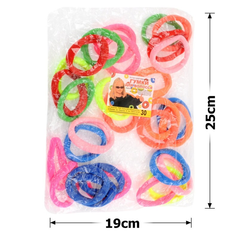 Набор резинок для волос из микрофибры Калуш 5.5см цветной яркий (12432)