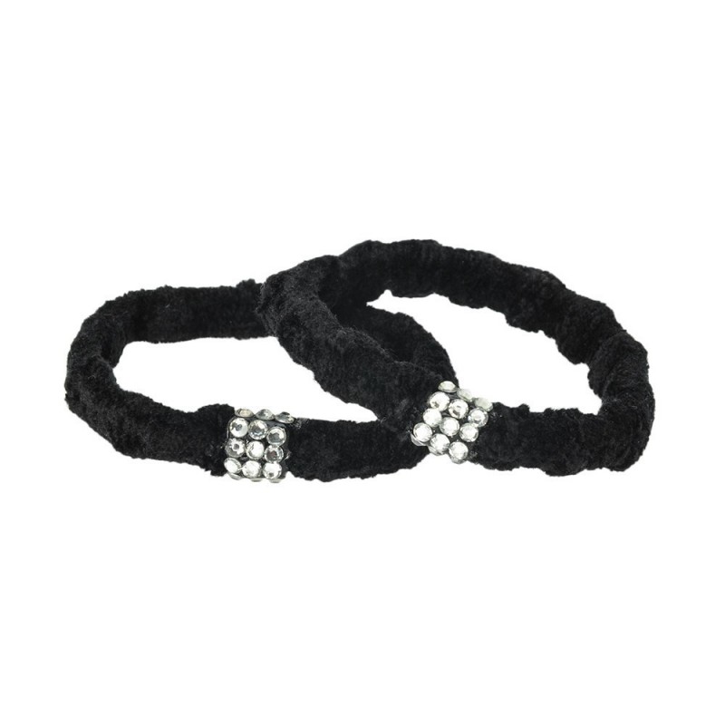 Набор велюровых резинок для волос со стразами (1246)