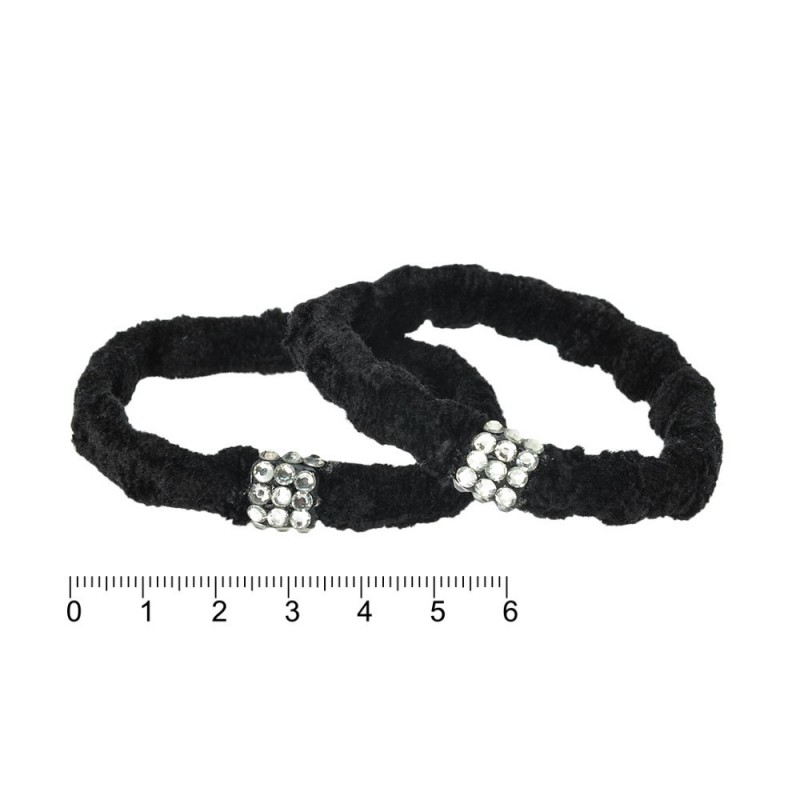 Набор велюровых резинок для волос со стразами (1246)