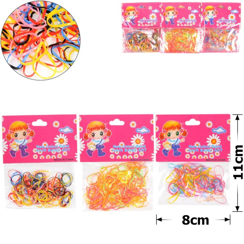 Набор силиконовых резинок-тропиканок для афрокосичек тонкая нарезка (1312)