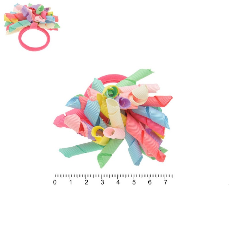 (02-14821) Набор резинок-бантов для волос с рюшиками