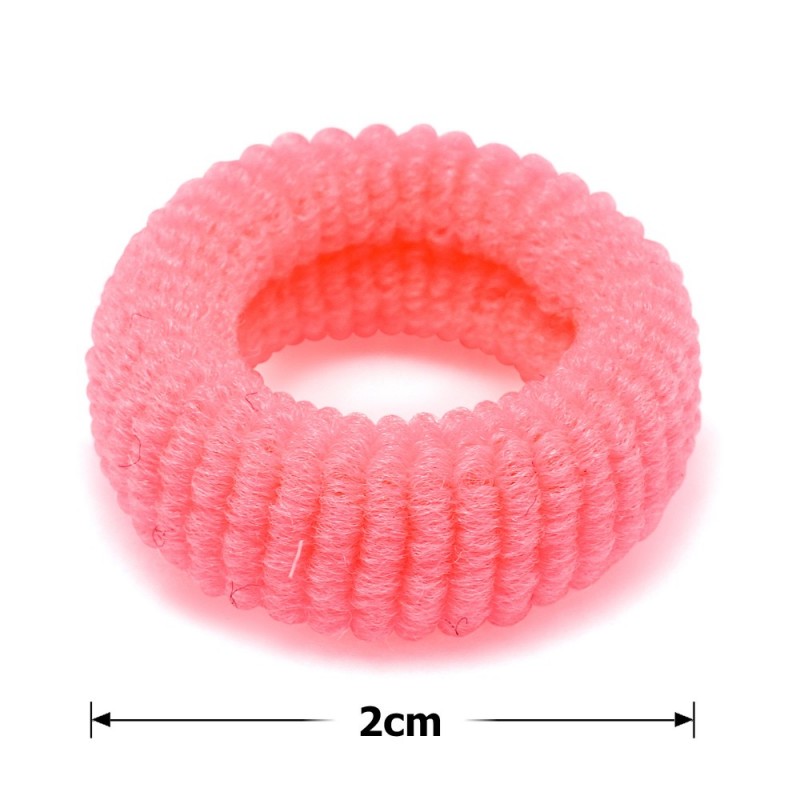 Набор махровых резинок для волос бело-розовый (15707)