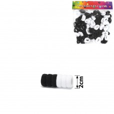 Набор махровых резинок для волос черно-белый (15708)