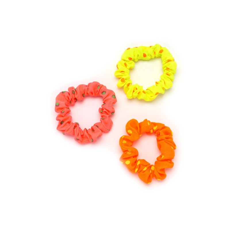 Набор шифоновых резинок для волос с принтом горошек 3шт (15907)