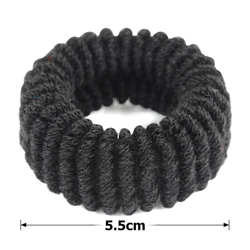 Набор больших махровых резинок для волос Калуш 5.5см (3092) черный