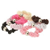 Набор резинок для волос из шифоновой ткани тонкие (4056) вариант 02