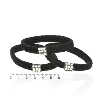 Набор тонких велюровых резинок для волос со стразами (5863) вариант 03