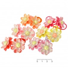 Набор детских тонких резинок для волос с цветком (6444)