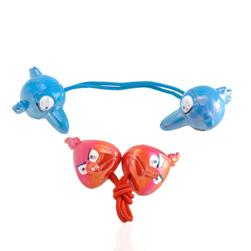 Набор тоних детских резинок для волос с птичкой (6447)