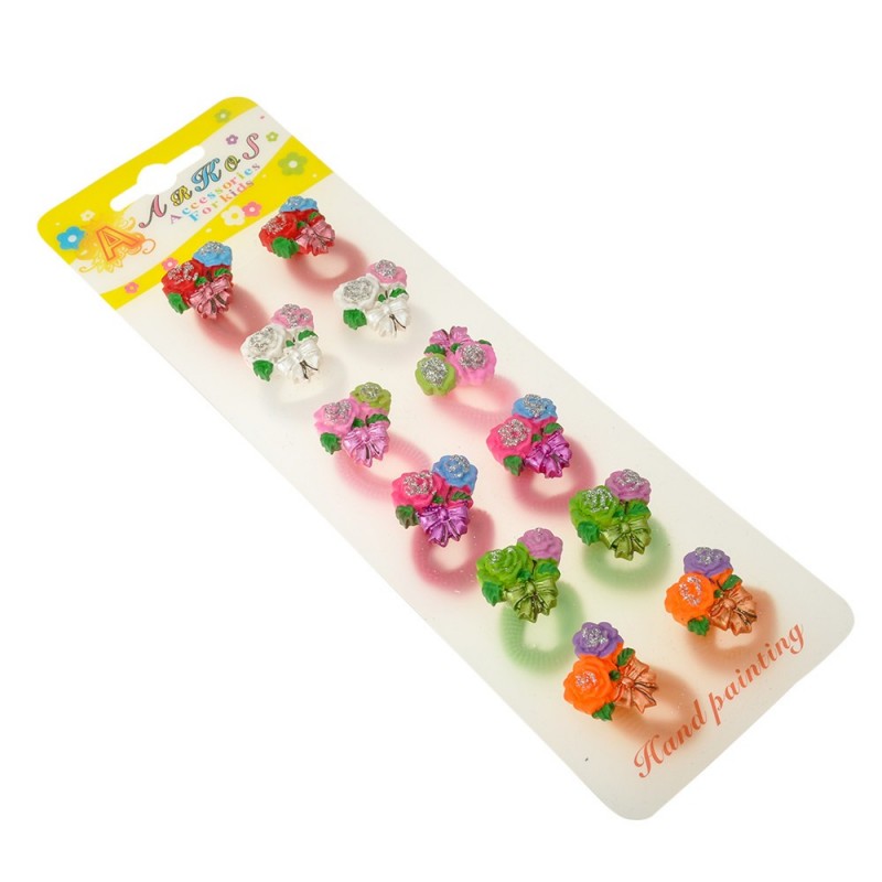 Набор детских резинок для волос Букет цветов (747)