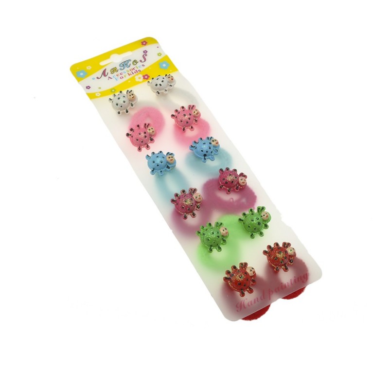 Набор детских резинок для волос Божья коровка (846)